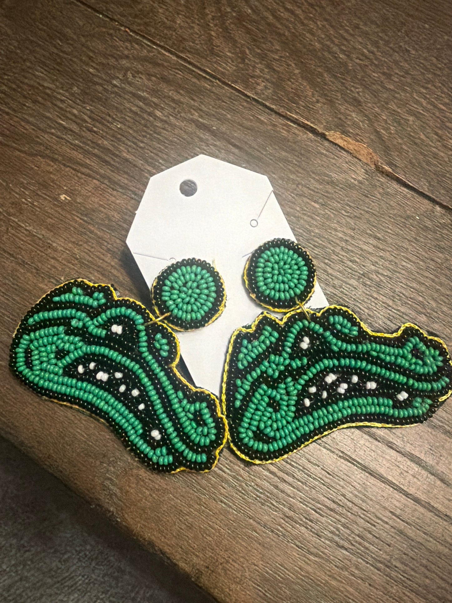 Gator Head Beaded Earrings