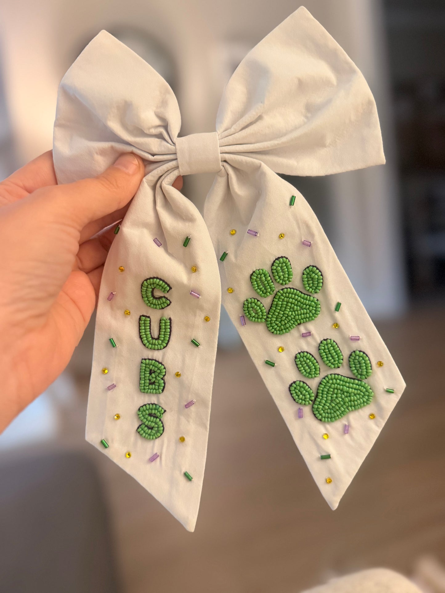 Mardi Gras Cubs Bow