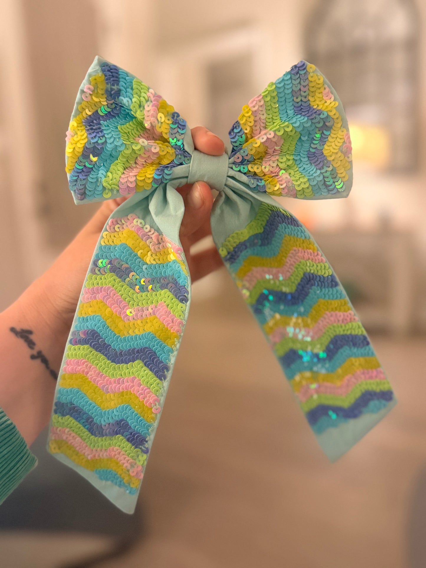Pastel Chevron Bow