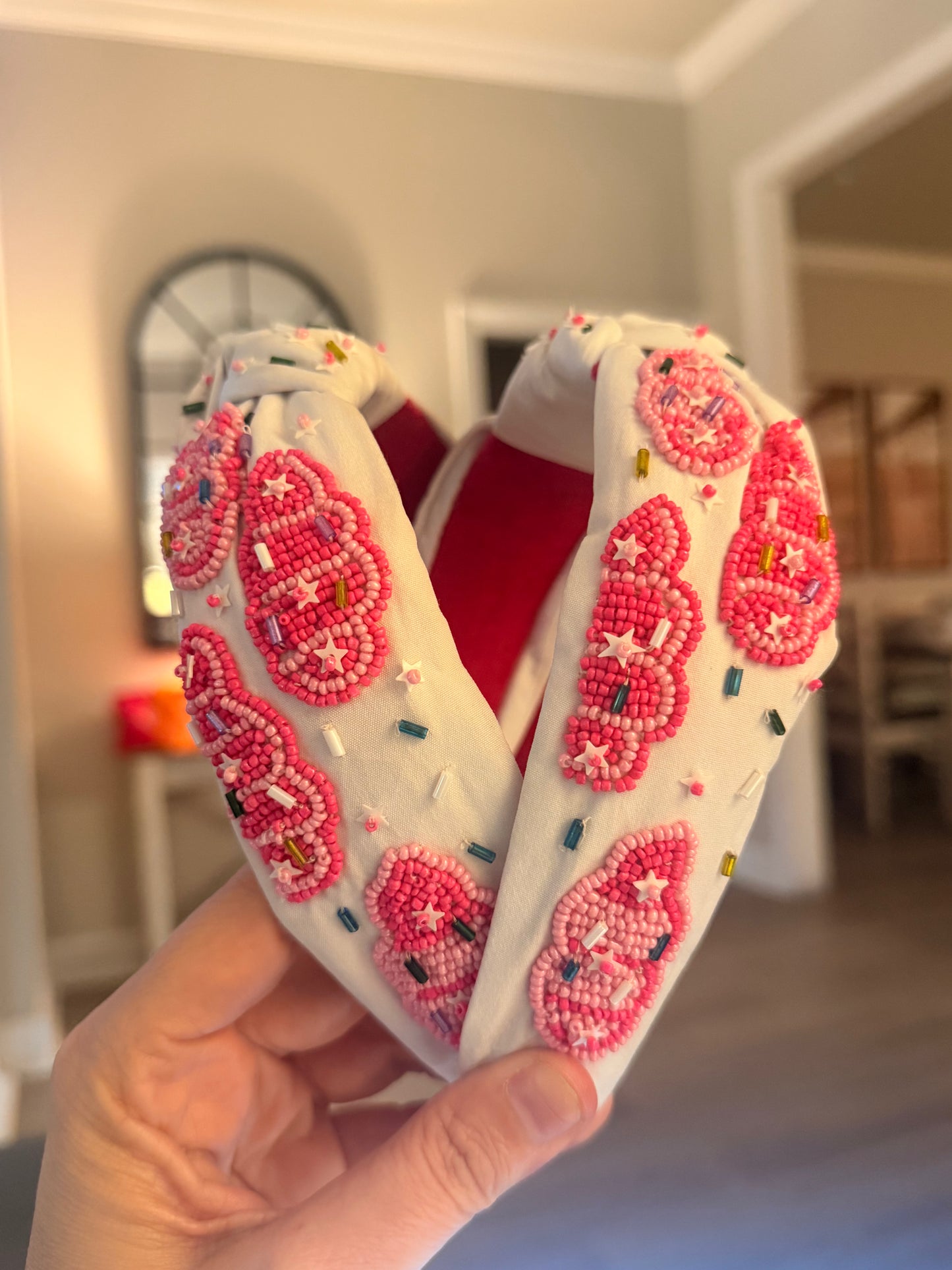 Pink Christmas Tree Headband