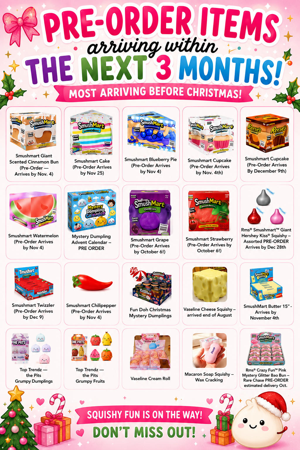 Pre-Order Dumplings and Squishy Items