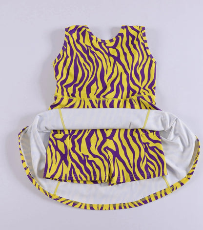 Purple and Gold Stripes Athletic Dress