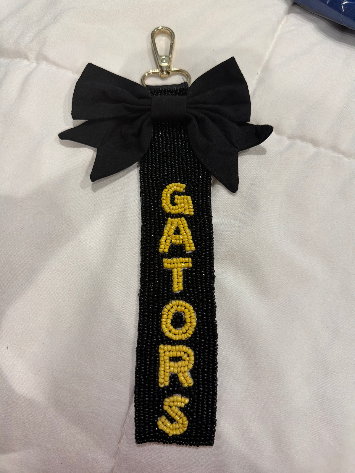 St. Amant Gators Bow Beaded Keychain