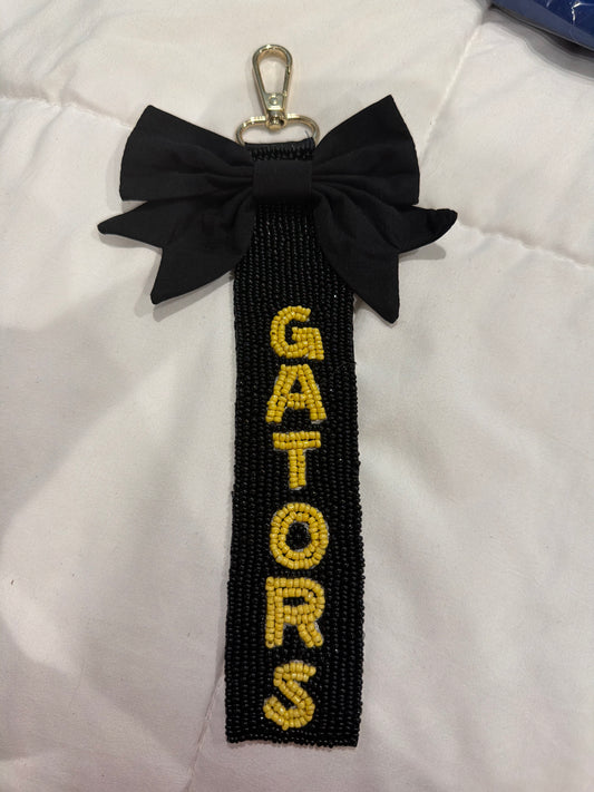 St. Amant Gators Bow Beaded Keychain