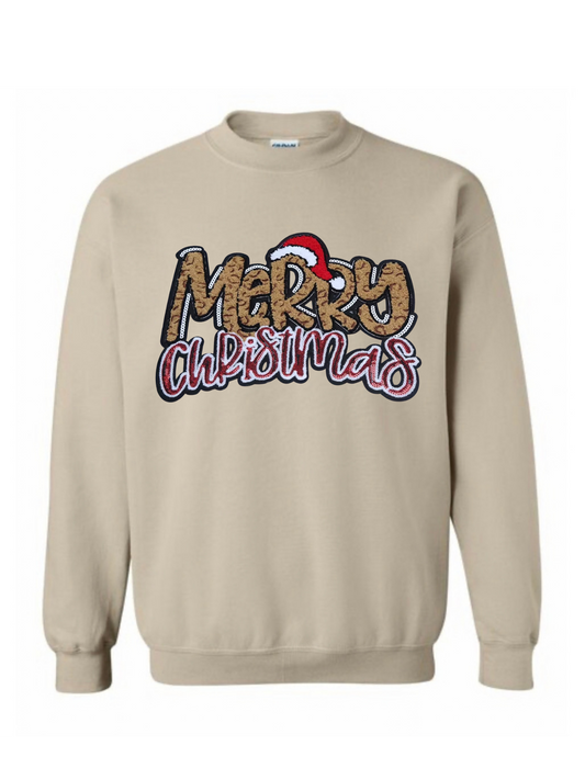 Leopard Merry Christmas - Sand