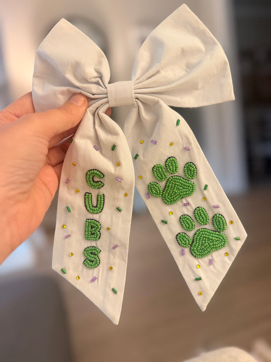 Mardi Gras Cubs Bow