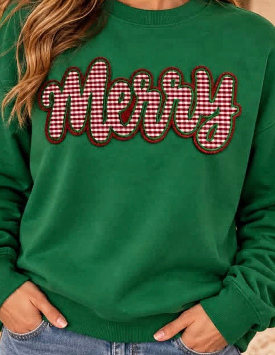 Gingham Merry Pullover