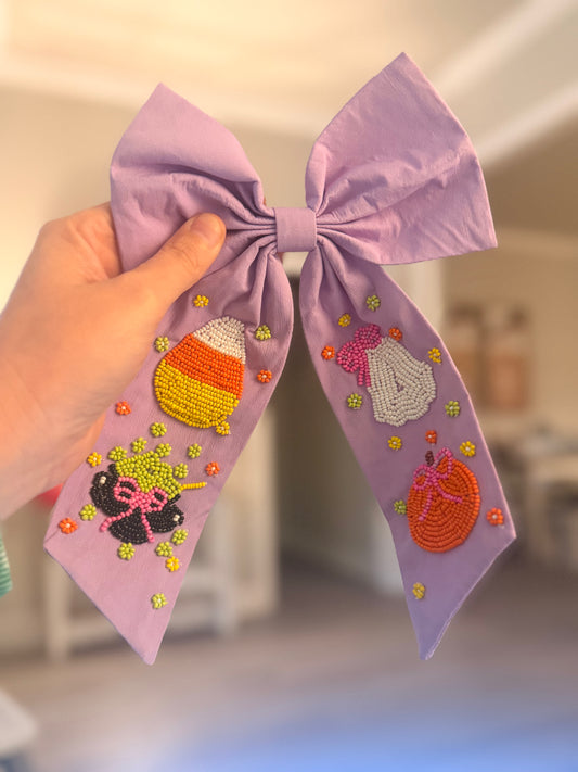 Lavender Halloween Bow