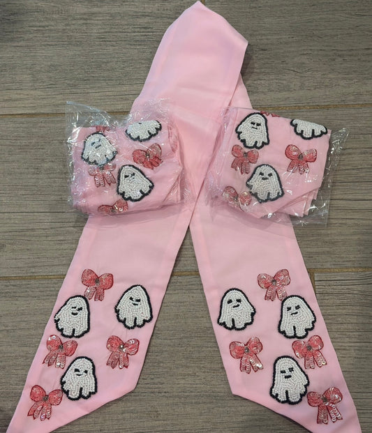Pink Ghost Wreath Sash