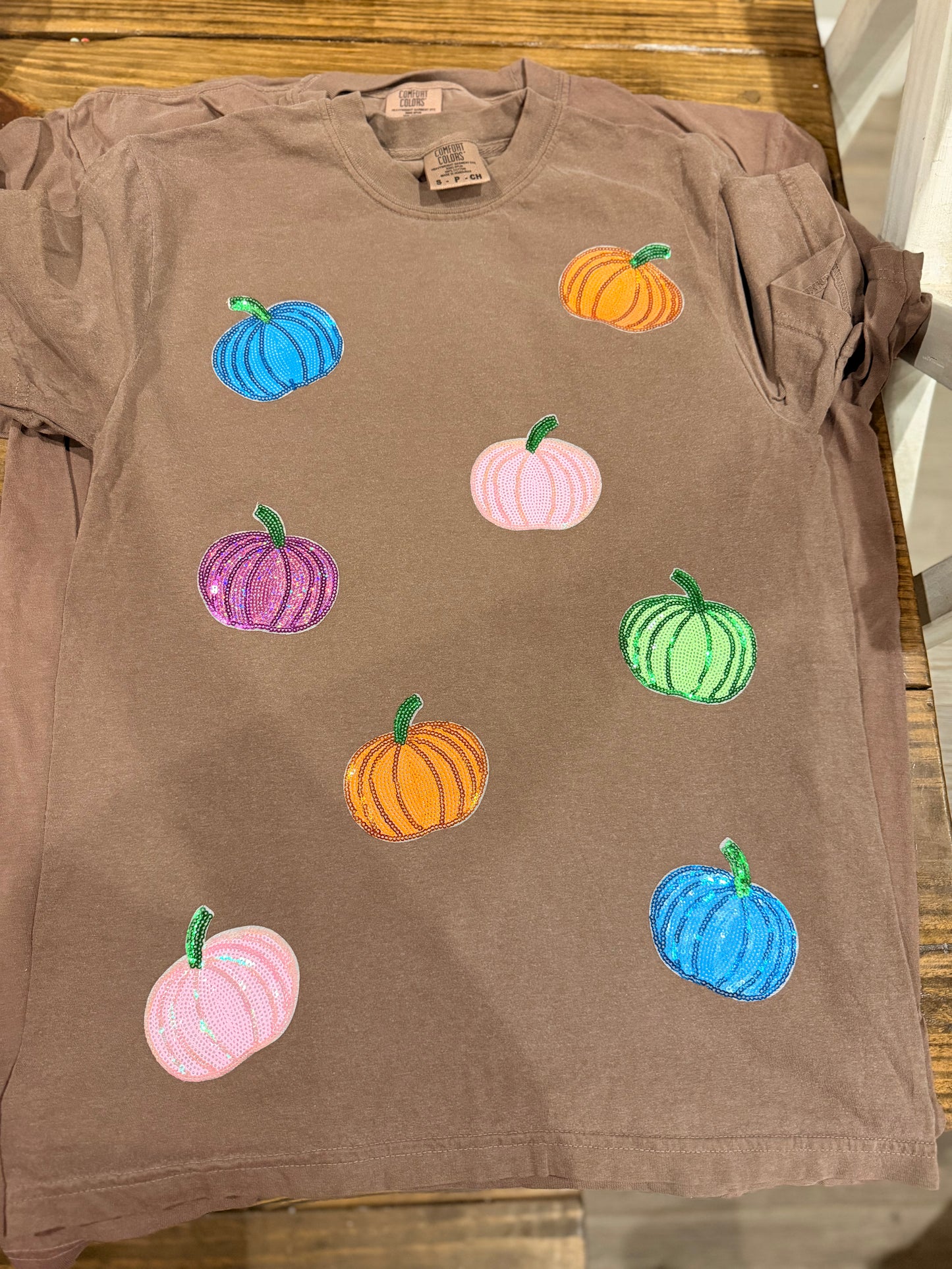 Scattered Sequin Pumpkins Tee