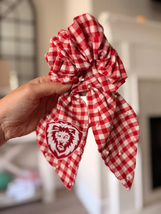 Lake Lions Plaid Scrunchie