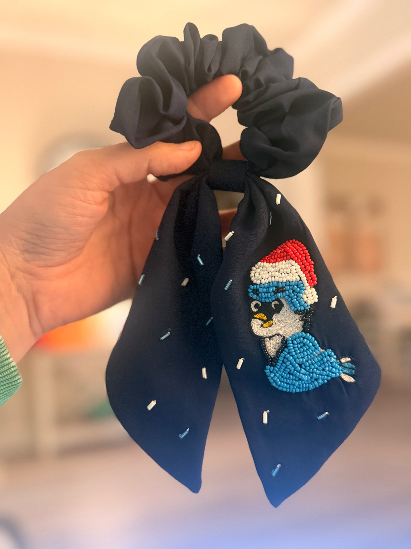 Bluejay Santa Scrunchie