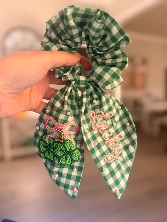 Lucky in Plaid Scrunchie