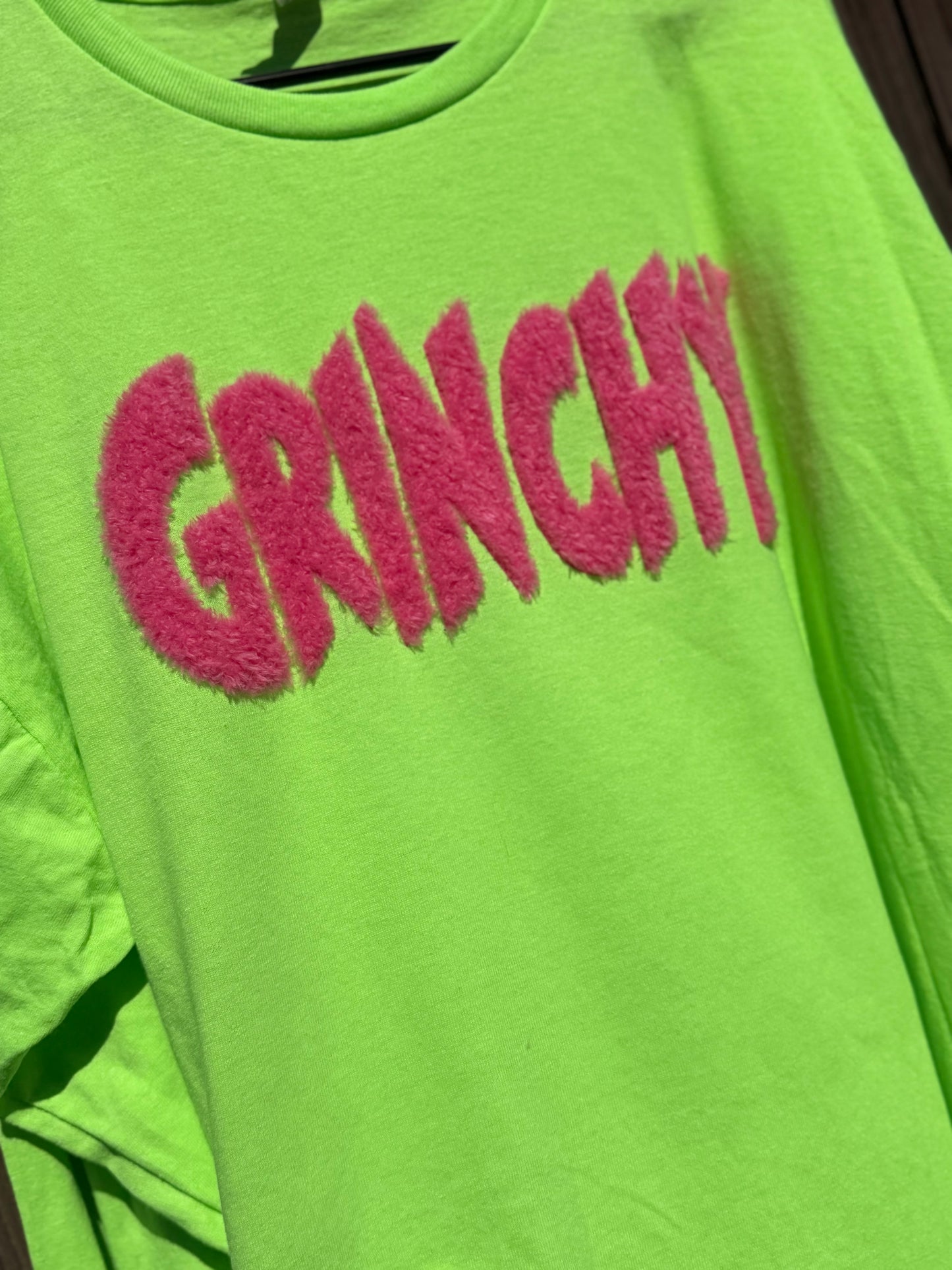 Lime Long-Sleeved with Pink Grinchy