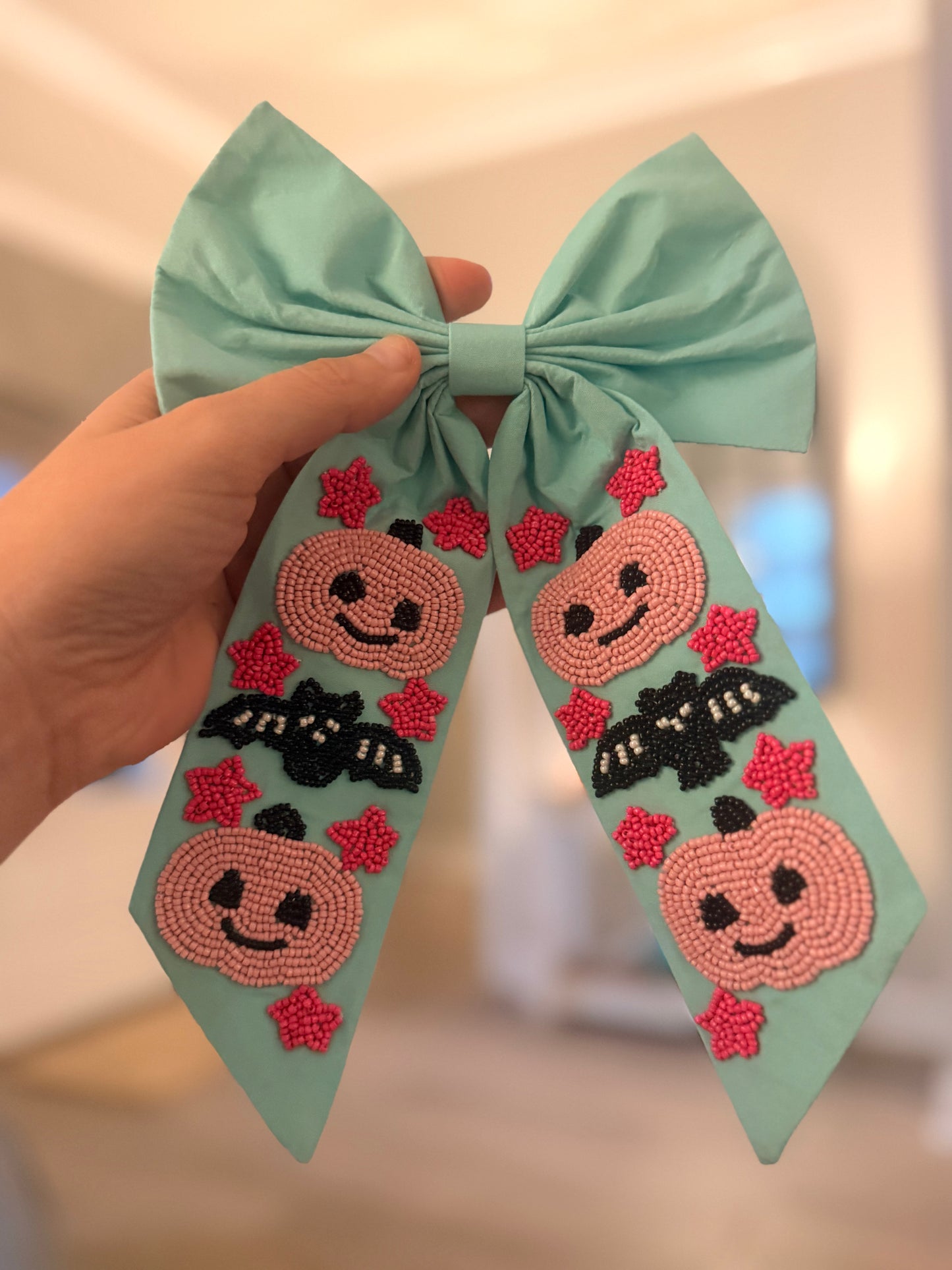 Mint Pumpkin Bow