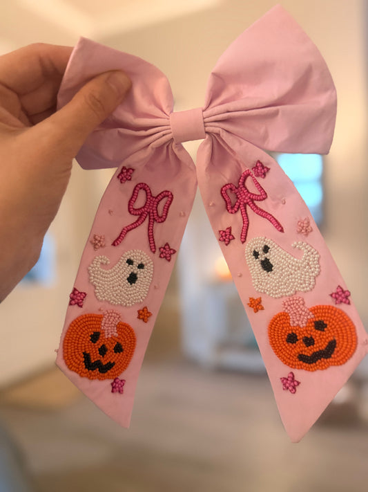 Pink Pumpkin and Ghost Bow