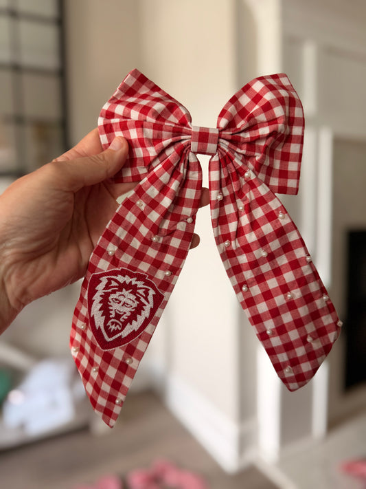 Lake Lions Plaid Bow