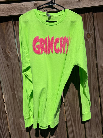 Lime Long-Sleeved with Pink Grinchy