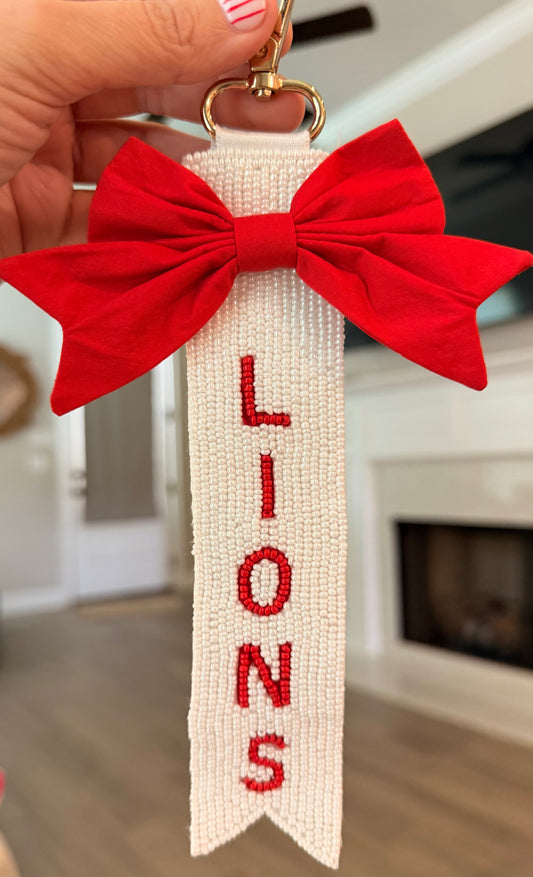 Lake Lions Bow Keychain