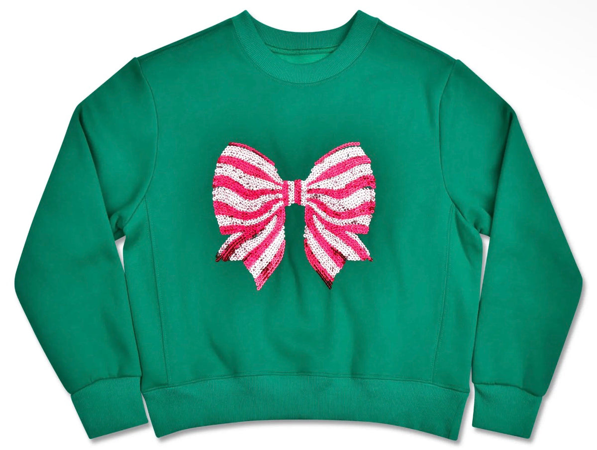 Sequined Bow Pullover
