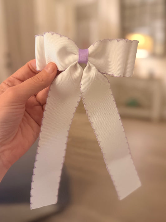 White with Lavender Trim