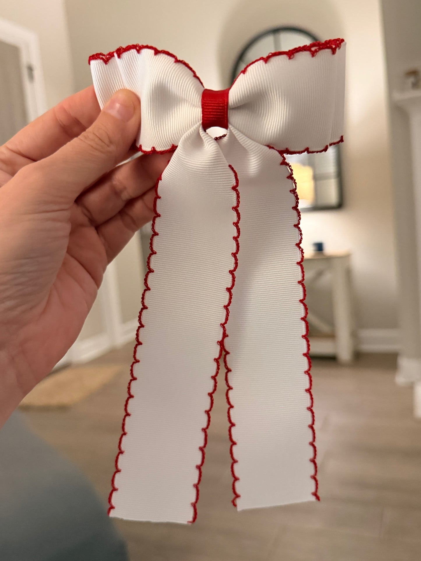 White with Red Trim
