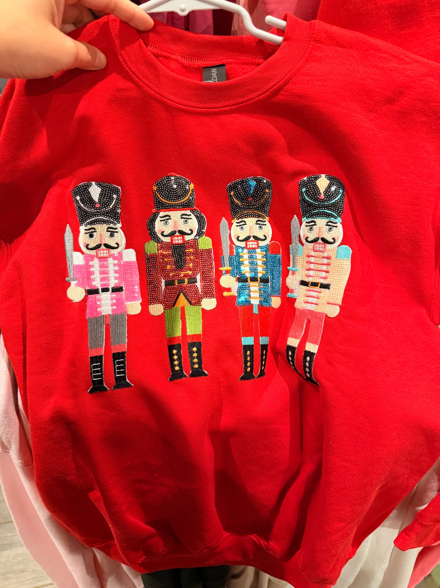 Nutcrackers on Red Crewneck
