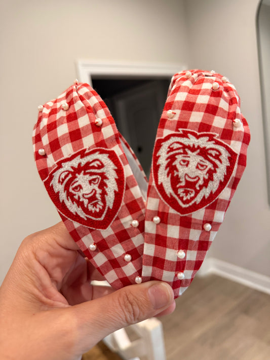 Lake Lions Plaid Headband