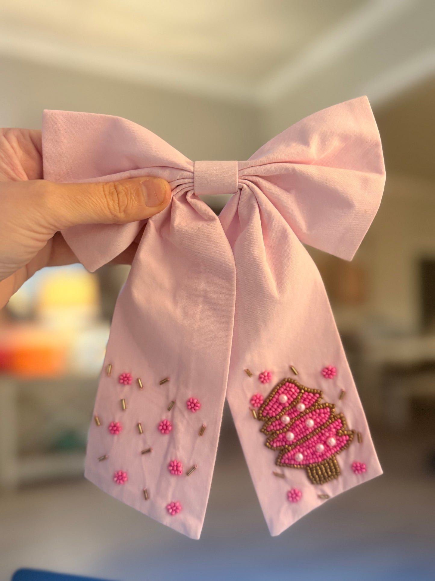 Pink Christmas Tree Bow
