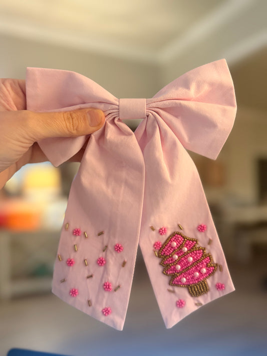 Pink Christmas Tree Bow