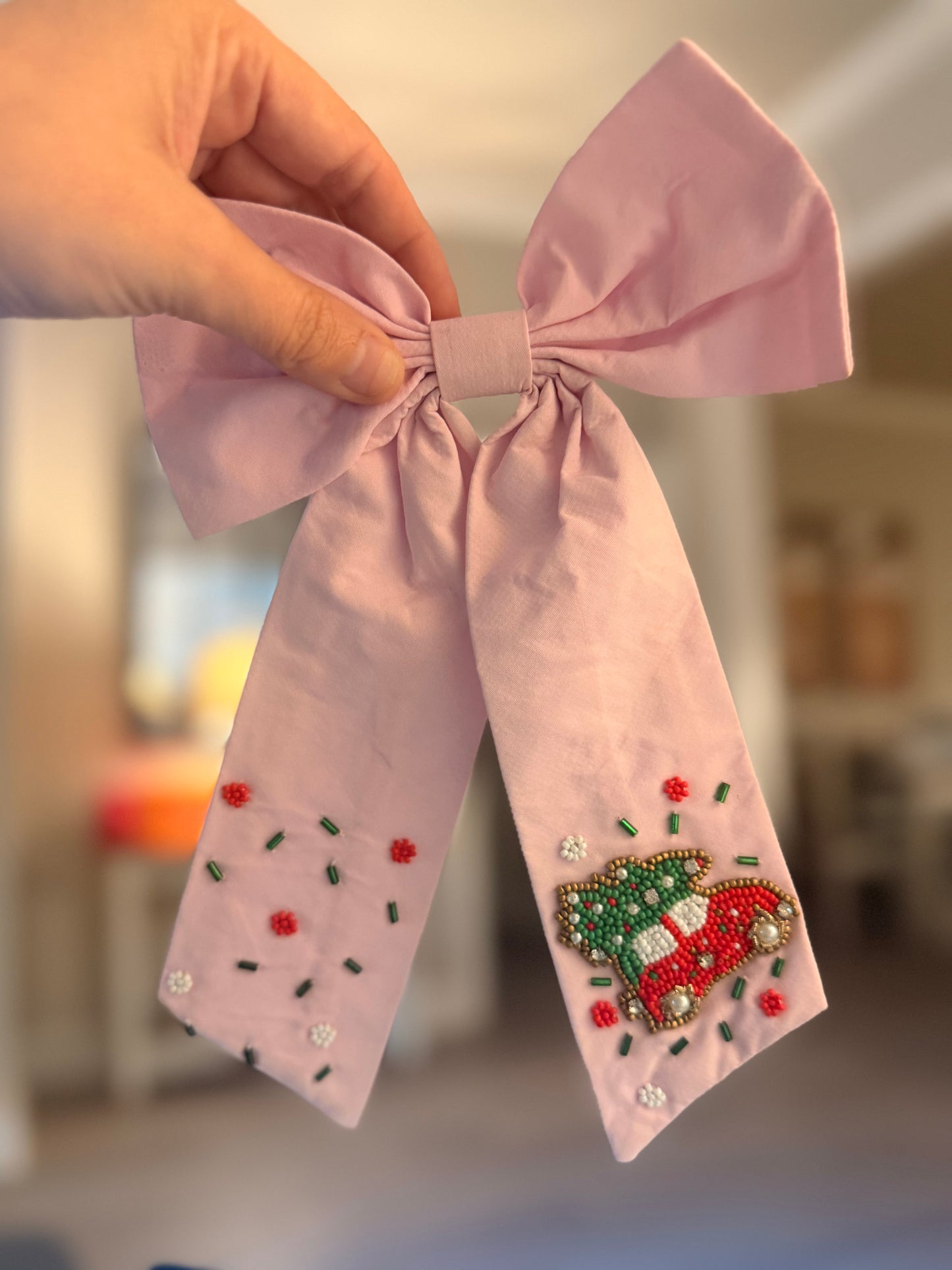 Pink Christmas Truck Bow