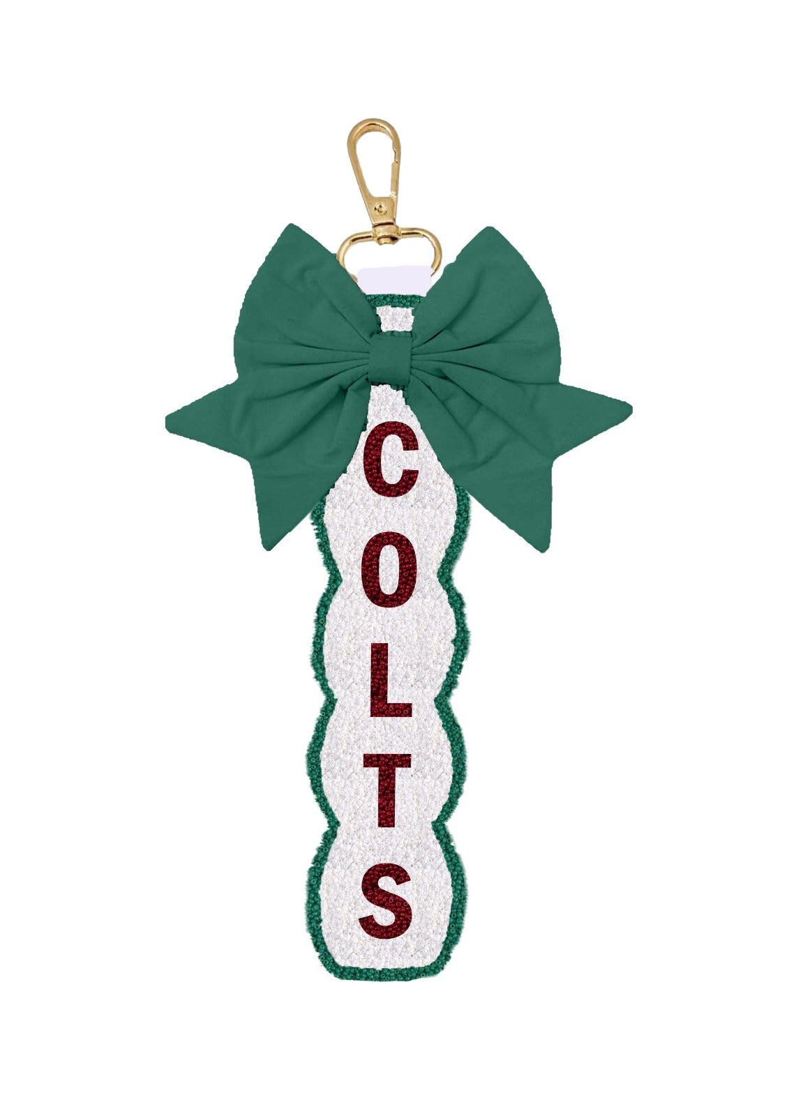 Central Primary Colts Beaded Bow Keychain