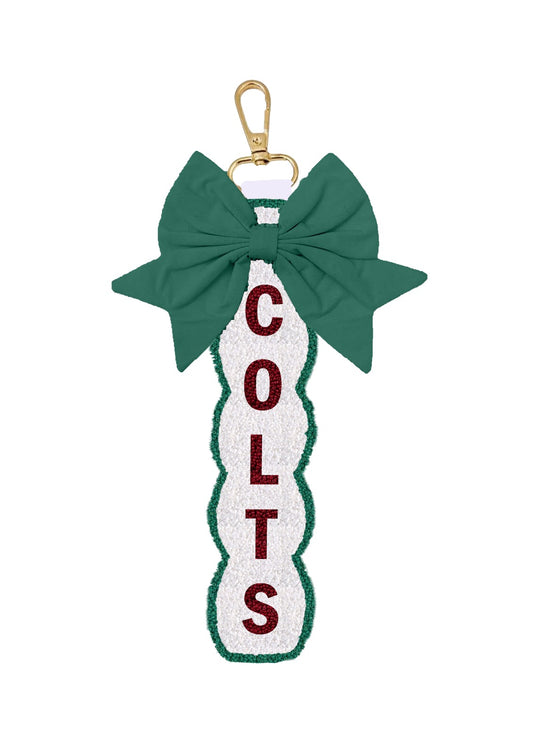 Central Primary Colts Beaded Bow Keychain