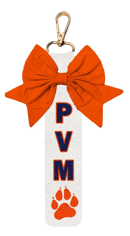 Prairieville Middle Panthers Beaded Bow Keychain