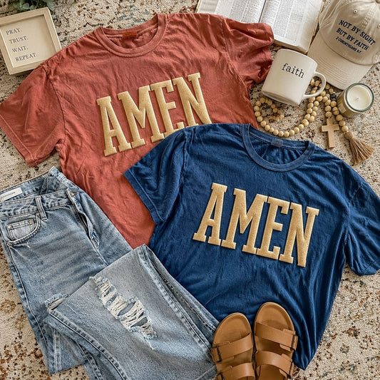 AMEN Top w/ Gold Puff