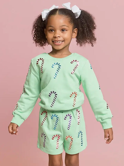 Belle Cher Kids' Candy Cane Crush Sweatshirt